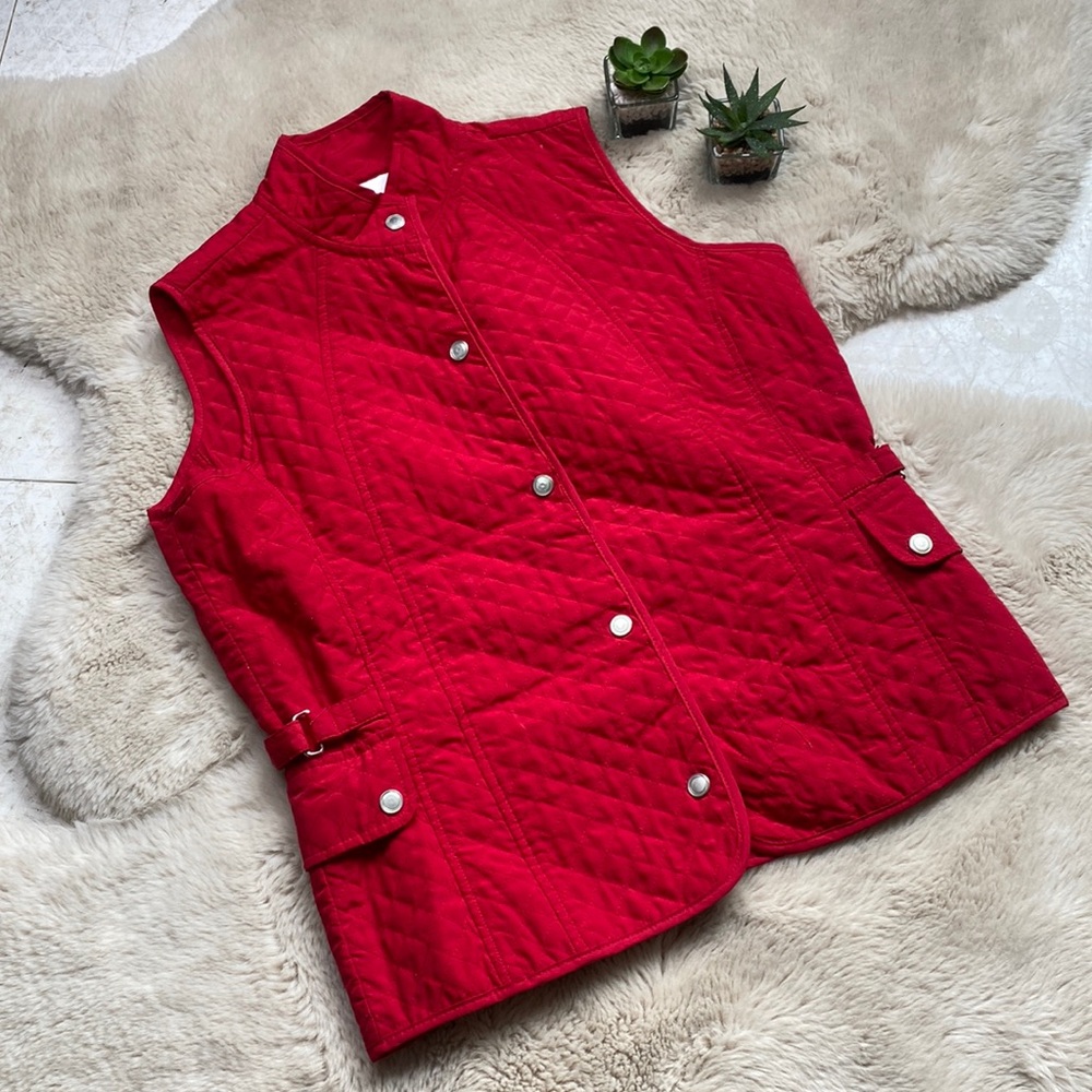 Mifresia Vest Quilted Light Weight Red Size Small